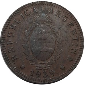 reverse: ARGENTINA , 2 centavos 1939