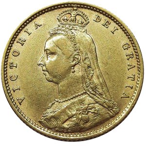 reverse: GRAN BRETAGNA, Victoria queen,  Mezza Sterlina oro 1892