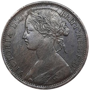 reverse: GRAN BRETAGNA, Victoria queen, Penny 1861