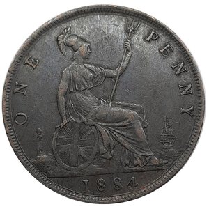 obverse: GRAN BRETAGNA, Victoria queen, Penny 1884
