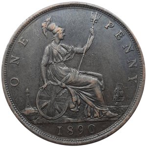 obverse: GRAN BRETAGNA, Victoria queen, Penny 1890