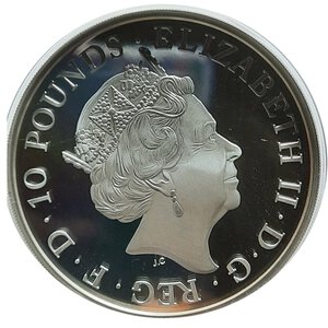 reverse: GRAN BRETAGNA,Britannia, Elizabeth II, 10 Pounds 2015 Proof (5 once argento 999)
