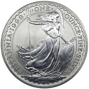 obverse: GRAN BRETAGNA,Britannia, Elizabeth II, 2 Pounds 1998 (1oncia argento 999)