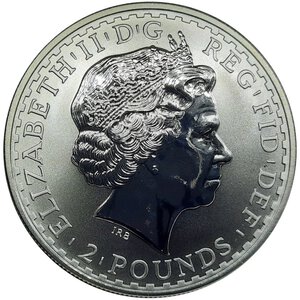 reverse: GRAN BRETAGNA,Britannia, Elizabeth II, 2 Pounds 2004 (1oncia argento 999)