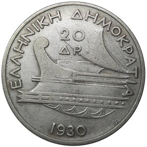 obverse: GRECIA ,20 dracme argento 1930 