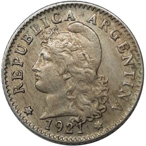 obverse: ARGENTINA , 5 centavos 1921