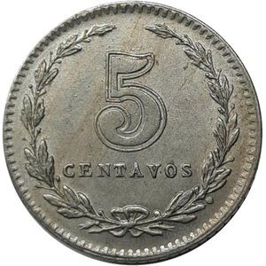 reverse: ARGENTINA , 5 centavos 1921