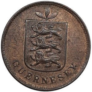 reverse: GUERNSEY, 1 Double 1903 qFdc Rosso!!!