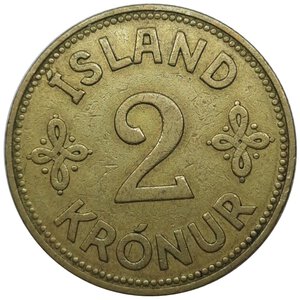obverse: ISLANDA , 2 kronur 1940 