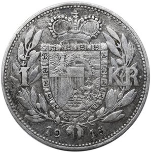 obverse: LICHTENSTEIN , 1 krona argento  1915