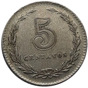 reverse: ARGENTINA , 5 centavos 1926