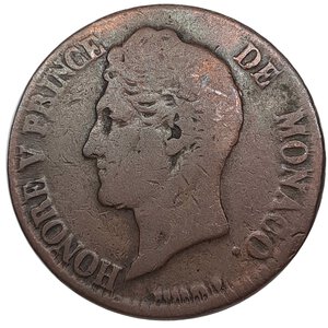 reverse: MONACO, Honore  V, 5 Centimes 1837