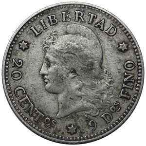 obverse: ARGENTINA , 20 centavos argento 1882