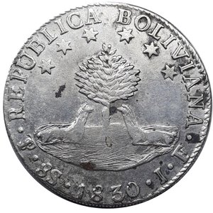 reverse: BOLIVIA ,8 soles argento  1830
