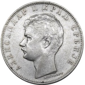 reverse: SERBIA, 1 Dinaro argento 1897