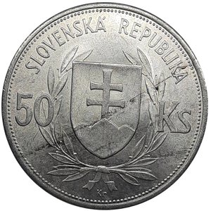 reverse: SLOVACCHIA, 50 Korun argento 1944