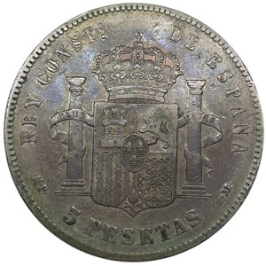 obverse: SPAGNA , Alfonso XIII, 5 Pesetas argento 1888