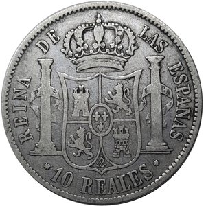 obverse: SPAGNA , Isabella II  10 Reales argento 1852