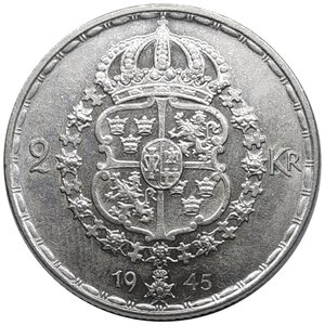 obverse: SVEZIA,2 kroner argento 1945 