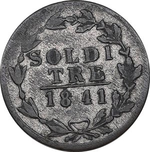 reverse: SVIZZERA CANTONALI, Canton ticino, 3 soldi 1841 