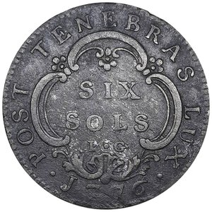 obverse: SVIZZERA CANTONALI, Ginevra ,6 soldi 1776 
