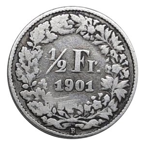 obverse: SVIZZERA ,1/2 Franc argento 1901  RARA