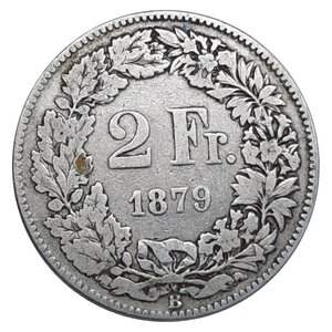 obverse: SVIZZERA  2 francs argento 1879