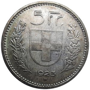 obverse: SVIZZERA  ,5 francs argento 1923
