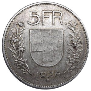 obverse: SVIZZERA  ,5 francs argento 1926