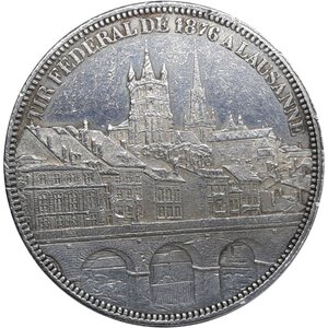 reverse: SVIZZERA CANTONALI,Tiri Federali  ,Losanna, 5 francs 1876 RARO