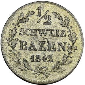 obverse: SVIZZERA CANTONALI, Graubunden , 1/2 batzen 1842