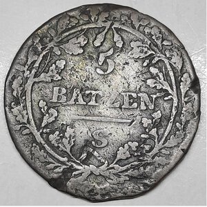 reverse: SVIZZERA ,repubblica , 5 batzen 1799