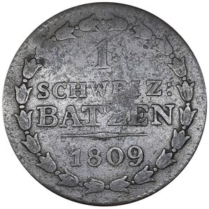 reverse: SVIZZERA CANTONALI,Thurgau , 1 batzen 1809