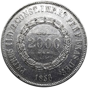 obverse: BRASILE, 2000 reis argento 1856