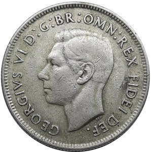 reverse: AUSTRALIA,  George VI, Florin argento 1951 