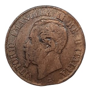 reverse: Errori, Vittorio Emanuele II ,1 centesimo 1867 milano Tondello Tranciato