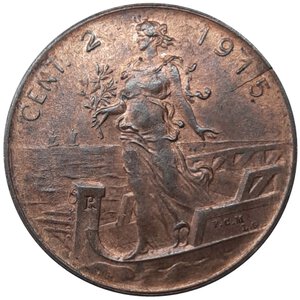obverse: Vittorio Emanuele III ,2 centesimi Prora 1915, Frattura di conio fra 1 e 5 , qFDC
