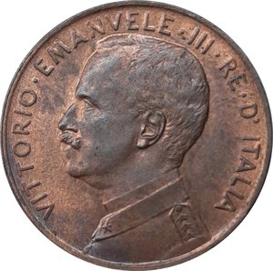 reverse: Vittorio Emanuele III ,2 centesimi Prora 1915, Frattura di conio fra 1 e 5 , qFDC