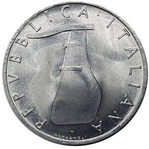 reverse: Repubblica Italiana , 5 lire 1969 , 1 Rovesciato RARA