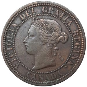 obverse: CANADA, Victoria queen ,  1 cent 1876