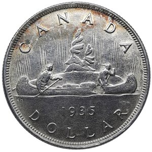 reverse: CANADA, George V ,  1 Dollar argento 1935