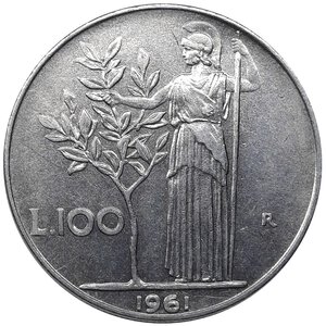 obverse: Repubblica Italiana , 100 lire 1961 BUON BB++