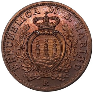 reverse: SAN MARINO, 5 centesimi 1936 fdc rosso