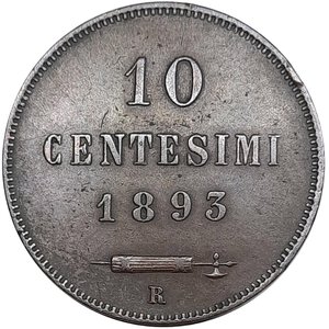 obverse: SAN MARINO, 10 centesimi 1893 