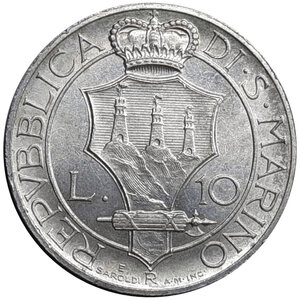 reverse: SAN MARINO, 10 lire argento  1937