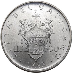 obverse: CITTA  DEL VATICANO,Giovanni XXIII,500 Lire argento 1962 