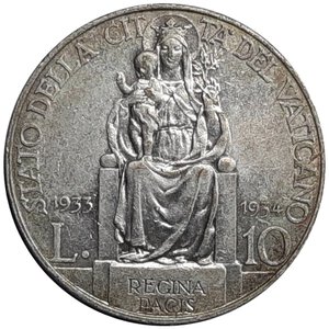 obverse: CITTA  DEL VATICANO,Pio XI, 10 lire argento 1933/34