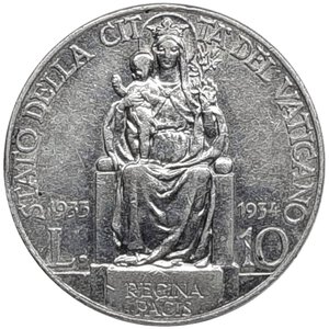 obverse: CITTA  DEL VATICANO,Pio XI, 10 lire argento 1933/34