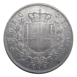 reverse: Regno d Italia, Vittorio Emanuele II , 5 Lire argento 1864 Napoli Eccellente BB/SPL