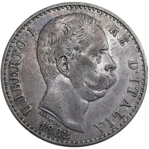 reverse: Regno d Italia, Umberto I, 2 Lire argento 1882